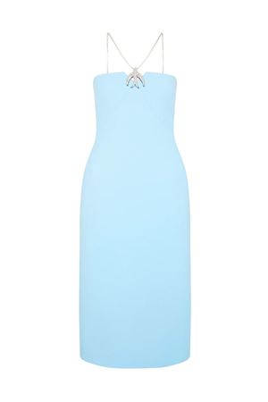 Crystal Chain And Swallow Midi Dress DAVID KOMA | SS25DK57DBLUESILVER